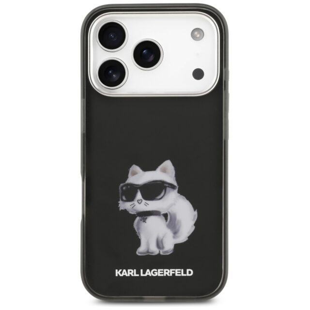 Karl Lagerfeld IML Aquarelle Choupette & Logo MagSafe Case for iPhone 17 Pro Black - imagine 3
