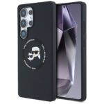 Case Karl Lagerfeld Silicone Double Heads And Circle MagSafe Samsung Galaxy S25 Ultra black