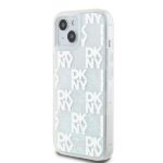 DKNY DKHCP15SLCPEPT iPhone 15 / 14 / 13 6.1" white hardcase Liquid Glitter Multilogo - imagine 2