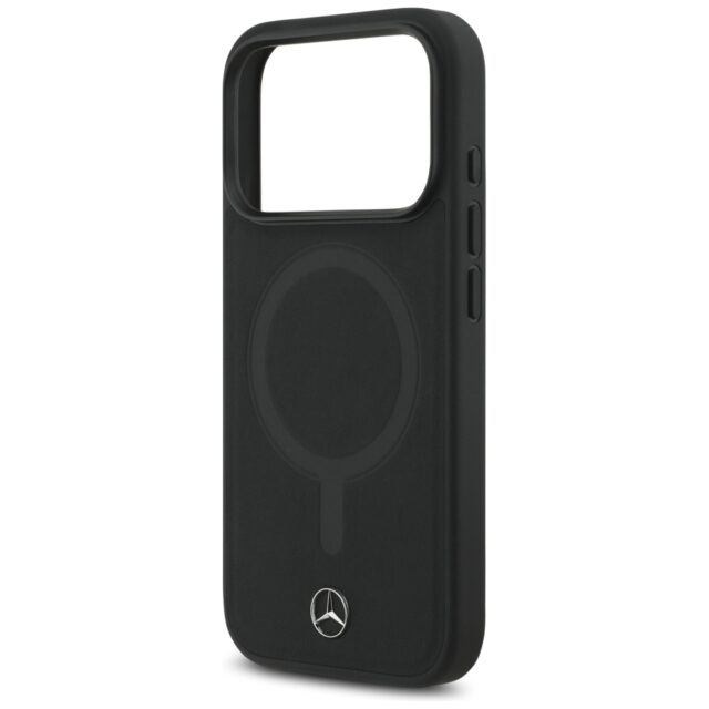 Mercedes Plain Smooth Leather MagSafe Case for iPhone 17 Pro Black - imagine 6
