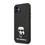 Karl Lagerfeld KLHCN61IKFBMBK iPhone 11 6,1" / Xr hardcase black Saffiano Ikonik Metal - imagine 2