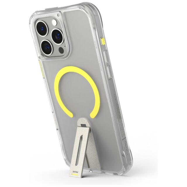 Case Skinarma Helix for iPhone 16 Pro Max Magnetic Charging 360 Rotating Stand transparent - imagine 2