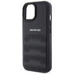 AMG AMHCP15MGSEBK iPhone 15 Plus / 14 Plus 6.7" black hardcase with Leather Debossed Lines - imagine 6
