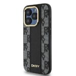 DKNY DKHMP15LPCPVSLK iPhone 15 Pro 6.1" black hardcase Leather Checkered Mono Pattern MagSafe - imagine 2
