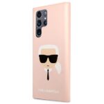 Karl Lagerfeld KLHCS22LSLKHPI S22 Ultra S908  pink hardcase Silicone Karl`s Head - imagine 2