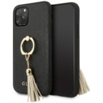 Guess GUHCN58RSSABK iPhone 11 Pro black hard case Saffiano with ring stand