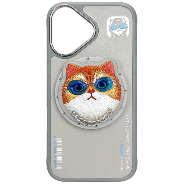 Nimmy Glasses Cool Cat MagSafe case for iPhone 16 grey - imagine 2