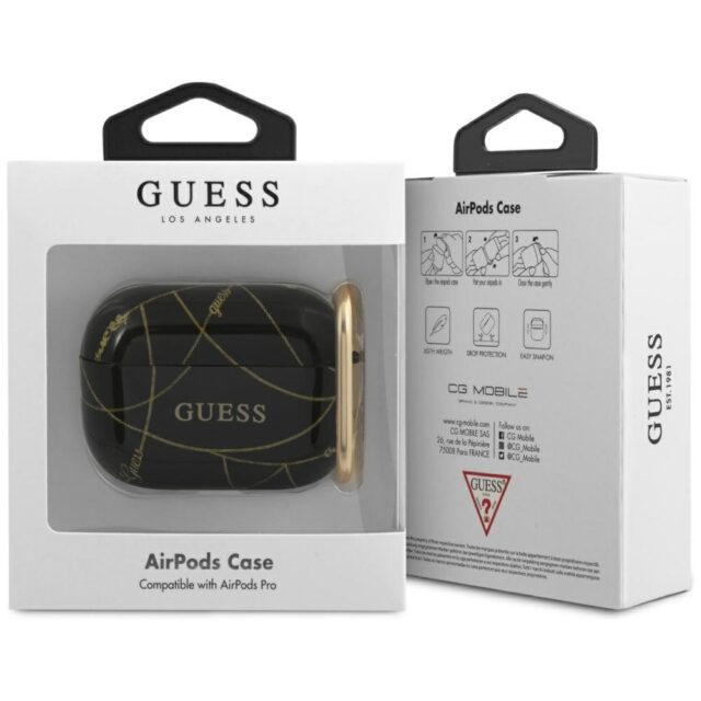 Guess GUACAPTPUCHBK AirPods Pro cover black Gold Chain Collection - imagine 2