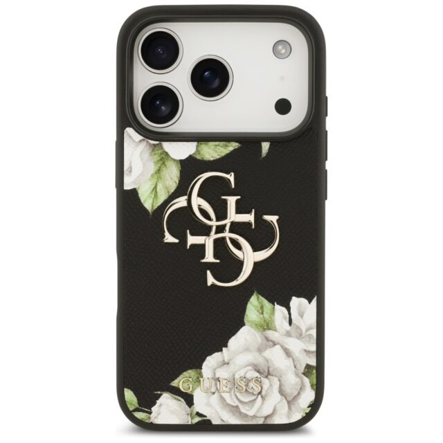 Case Guess Grained Roses & Big 4G Logo for iPhone 17 Pro black - imagine 3