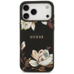 Guess Grained Flowers Classic Logo MagSafe case for iPhone 17 Pro Max black - imagine 3