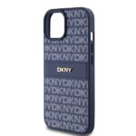 DKNY DKHCP15SPRTHSLB iPhone 15 / 14 / 13 6.1 inch blue hardcase Leather Mono Stripe & Metal Logo - imagine 6