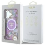 Case Guess Glitter Flowers Triangle Buttons MagSafe for iPhone 16 purple - imagine 8