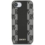 Case DKNY Leather Checkered Mono Pattern MagSafe for iPhone 16e black - imagine 3