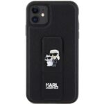 Karl Lagerfeld KLHCN61GSAKCPK iPhone 11/ Xr 6.1" black hardcase Gripstand Saffiano Karl&Choup - imagine 3