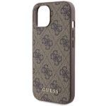Guess GUHCP15SG4GFBR iPhone 15 / 14 / 13 6.1" brown hard case 4G Metal Gold Logo - imagine 6
