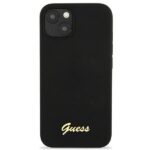 Guess GUHMP13MLSLMGBK iPhone 13 / 14 /15 6,1"black hardcase Silicone Script Gold Logo Magsafe - imagine 3