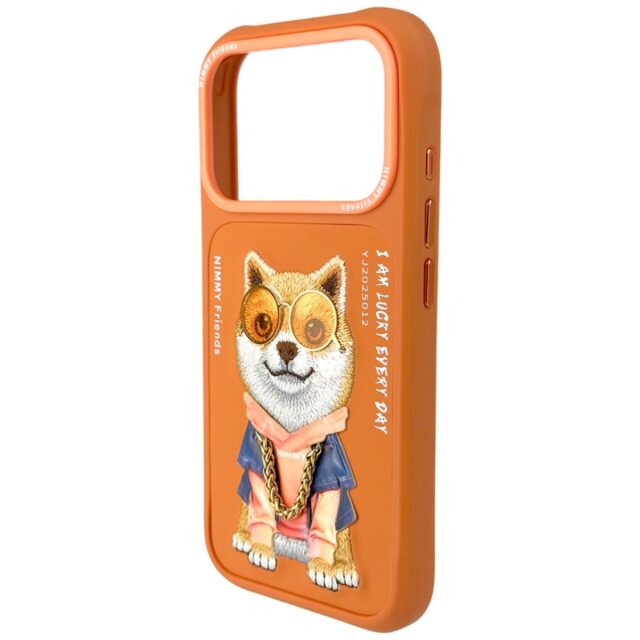 Etui Nimmy Glasses Cool Dog do iPhone 17  Pro pomarańczowy - imagine 4
