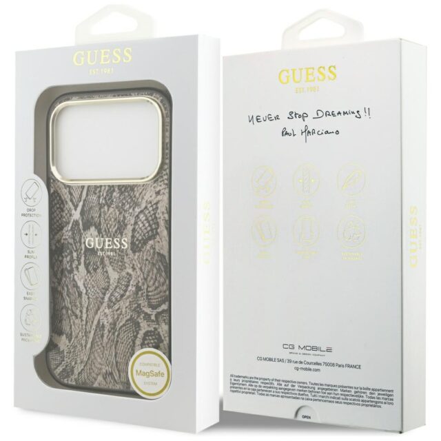 Guess Python Pattern MagSafe Case for iPhone 17 Pro Brown - imagine 8