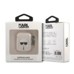Karl Lagerfeld KLA2UKHGD AirPods cover gold Glitter Karl`s Head - imagine 3