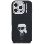 Case Karl Lagerfeld IML Aquarelle Karl   & Logo MagSafe for iPhone 16 Pro Max black - imagine 3