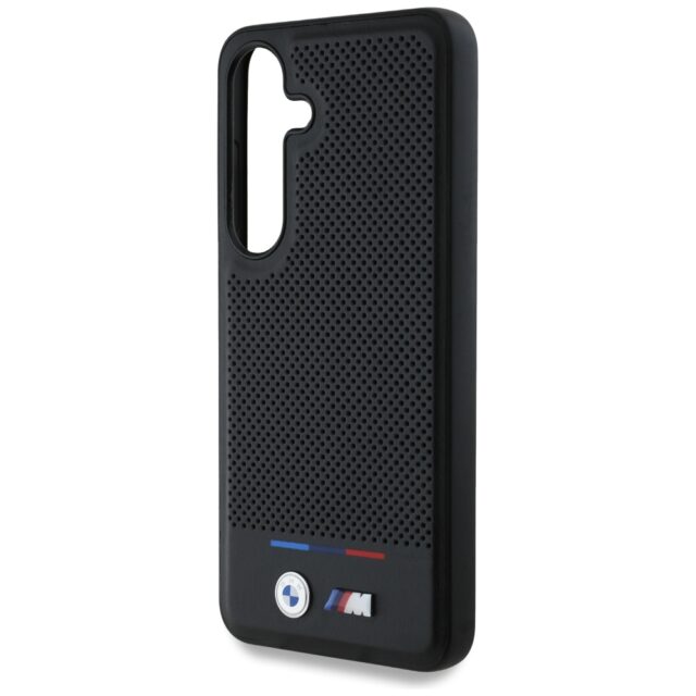 Case BMW Leather Tricolor Stripe MagSafe for Samsung Galaxy S25+ black - imagine 6
