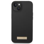 Guess GUHMP14SSBPLK iPhone 14 / 15 / 13 6.1" black hard case Silicone Logo Plate MagSafe - imagine 3