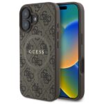 Guess GUHMP16SG4GFRW iPhone 16 6.1" brown hardcase 4G Ring Classic Logo MagSafe