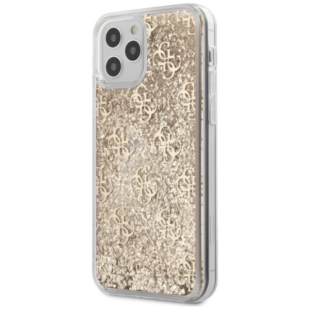 Guess GUHCP12LLG4GSLG iPhone 12 Pro Max 6,7" gold hardcase 4G Liquid Glitter - imagine 2