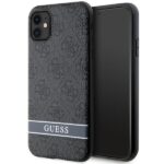 Guess GUHCN61P4SNK iPhone 11 / Xr grey hardcase 4G Stripe