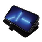 BMW BMBKP15S22RDPK iPhone 15 / 14 / 13 6.1" black bookcase Leather Textured & Stripe - imagine 6