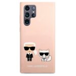 Karl Lagerfeld KLHCS22LSSKCI S22 UltraS908  hardcase light pink Silicone Ikonik Karl & C - imagine 3