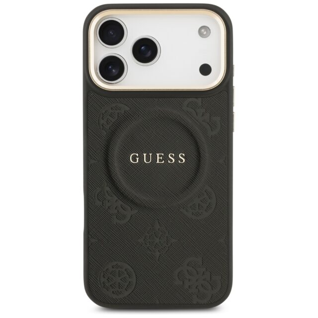 Case Guess Peony Hot Stamp MagSafe for iPhone 17 Pro Max black - imagine 3