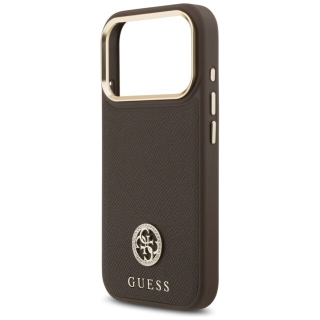 Case Guess Grained Strass Logo MagSafe for iPhone 17 Pro brown - imagine 6