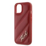 Karl Lagerfeld KLHCP15SPQDSMGR iPhone 15/ 14 / 13 6.1" red hardcase Diagonal Quilted Script - imagine 6