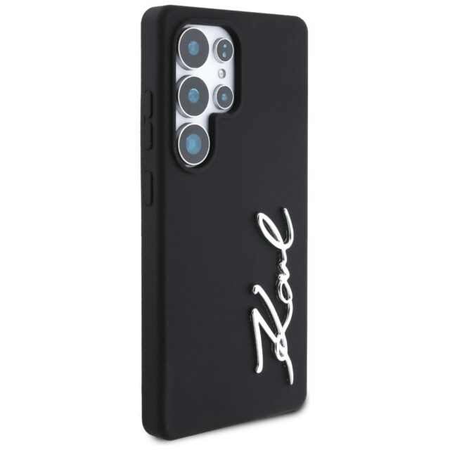 Karl Lagerfeld Silicone Metal Signature Logo Case for Samsung Galaxy S25 Ultra Black - imagine 4