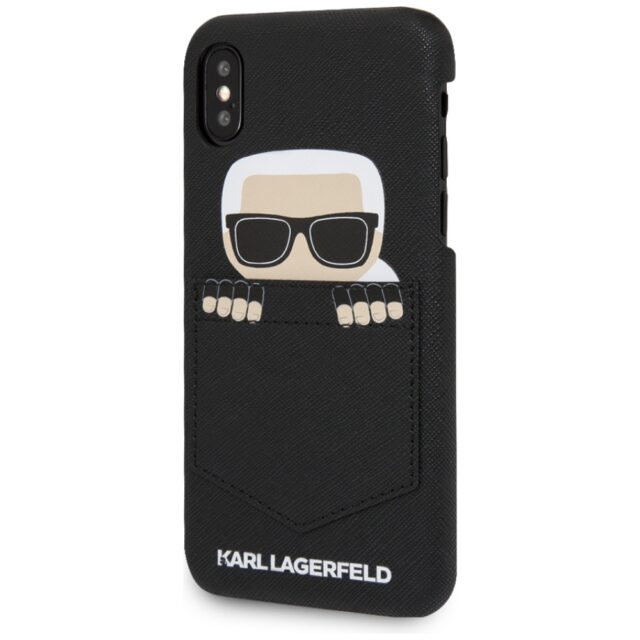 Karl Lagerfeld KLHCPXSKSF iPhone X/ Xs hardcase black Sneaky Karl - Saffiano - imagine 2
