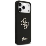 Guess Silicone Big 4G Script case for iPhone 17 Pro Max black - imagine 4