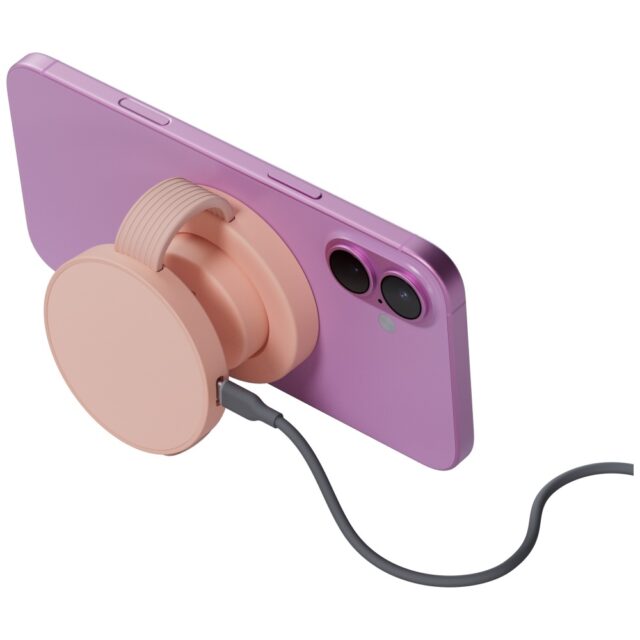 Wireless charger Bazic GoMag Trio 2 3in1 15W magnetic for iPhone/Watch/AirPods pink - imagine 3