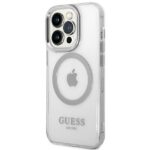 Guess GUHMP14LHTRMS iPhone 14 Pro 6,1" silver hard case Metal Outline Magsafe - imagine 2