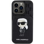 Karl Lagerfeld KLHCP15XSAKKNSCK iPhone 15 Pro Max 6.7" black hardcase Saffiano Cardslots and S - imagine 3