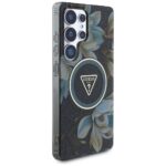 Case Guess Glitter Flowers Triangle Buttons MagSafe for Samsung Galaxy S25 Ultra black - imagine 4