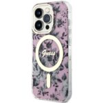 Guess GUHMP14XHCFWSP iPhone 14 Pro Max 6.7" pink hardcase Flower MagSafe - imagine 2