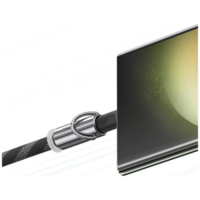 Usams SJ745 60W USB-C to USB-C 1.2m Black Phone Lanyard with Charging Cable - imagine 4