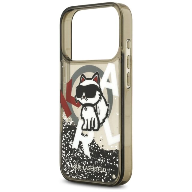Karl Lagerfeld Liquid Glitter Choupette Logo MagSafe Case for iPhone 17 Pro Black - imagine 6