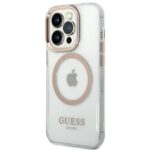 Guess GUHMP14LHTRMD iPhone 14 Pro 6,1" gold hard case Metal Outline Magsafe - imagine 2