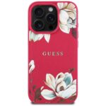 Case Guess Grained Printed Flower Pattern MagSafe for iPhone 16 Pro Max Fuchsia - imagine 3