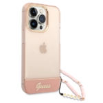 Guess GUHCP14XHGCOHP iPhone 14 Pro Max 6,7" pink hardcase Translucent Pearl Strap - imagine 3
