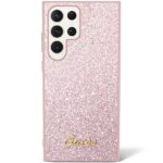 Guess GUHCS23LHGGSHP S23 Ultra S918 pink hard case Glitter Script - imagine 2