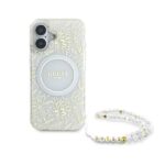 Guess GUHMP16SHCPOFPH iPhone 16 6.1" white hardcase IML Flowers Allover Electro With Pearl Stra - imagine 2
