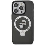 Karl Lagerfeld KLHMP15XHMRSKCK iPhone 15 Pro Max 6.7" black hardcase Ring Stand Karl&Choupettt - imagine 3